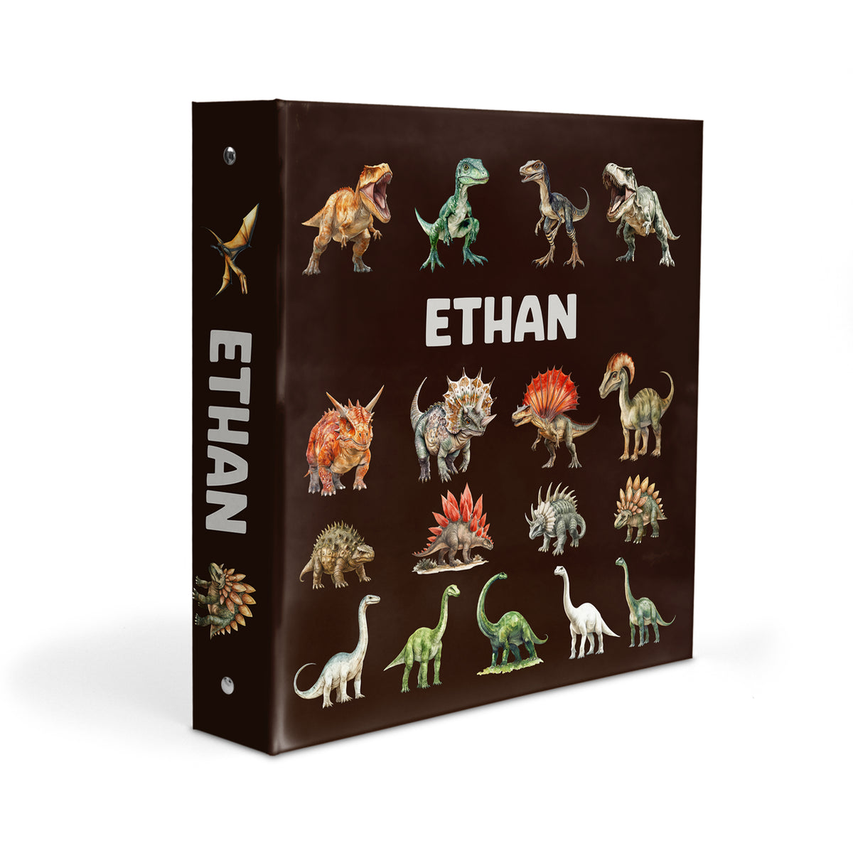 Dinosaur Personalized Custom 2" 3 Ring Binder • School Office Supplies