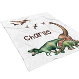 Dinosaur Minky Blanket Personalized Custom