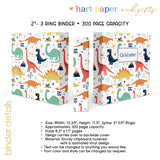 Dinosaur Personalized 2" 3 Ring Binder