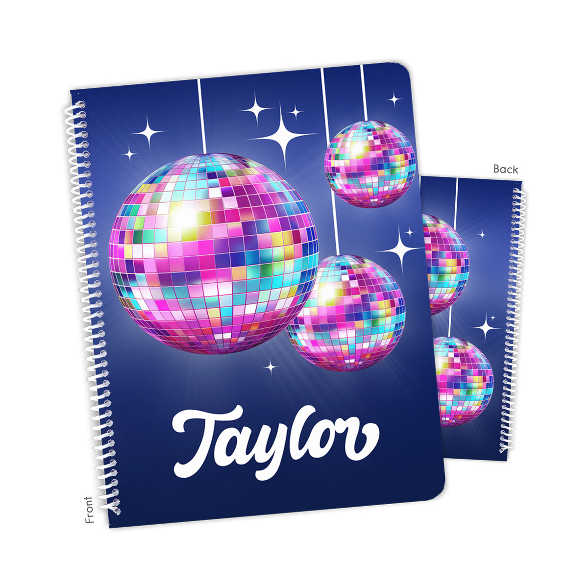 Disco Ball Personalized Custom Notebook or Sketchbook • School Office Supplies