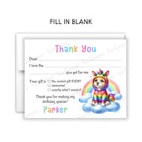 Rainbow Dog Thank You Note Card Stationery • Fill in Blank, Lined or Blank Cards