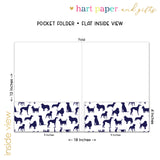 Navy Blue Dogs Puppy Personalized 2-Pocket Folder