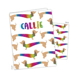 Dachshund Dog Doxie Rainbow Personalized 2-Pocket Folder