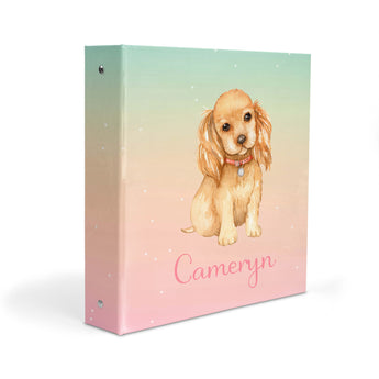 Dog Puppy Personalized 2" 3 Ring Binder