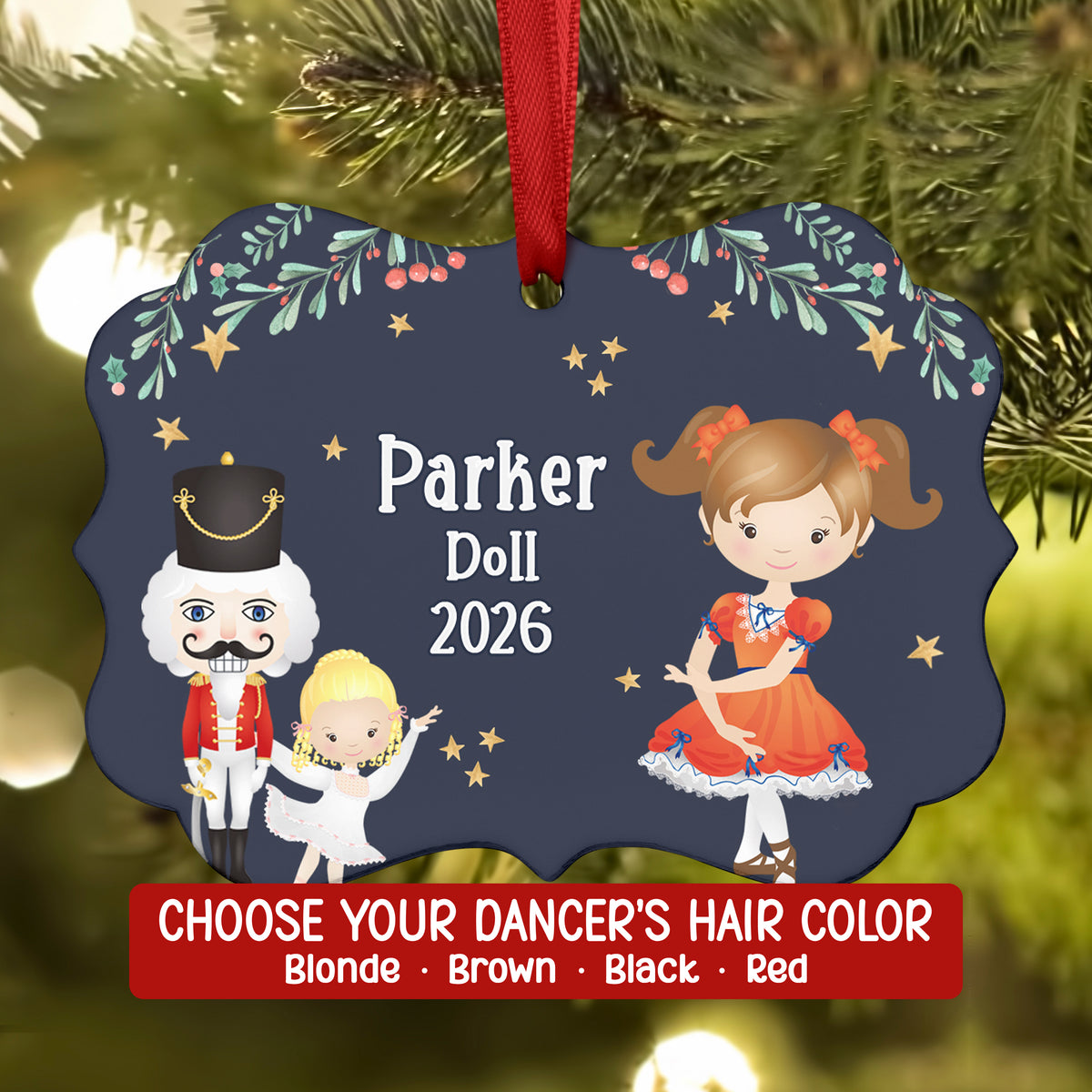 Doll Columbine Dew Drop Fairy • Nutcracker Christmas Ornament Personalized Custom Holiday Decor Gift Boy Girl Ballerina Ballet
