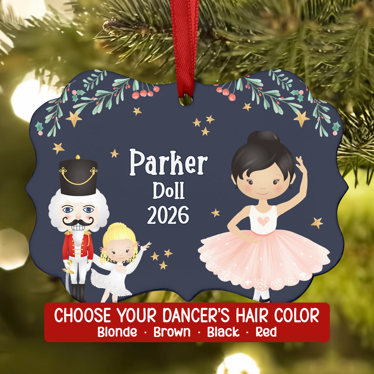 Doll Columbine Dew Drop Fairy • Nutcracker Christmas Ornament Personalized Custom Holiday Decor Gift Boy Girl Ballerina Ballet