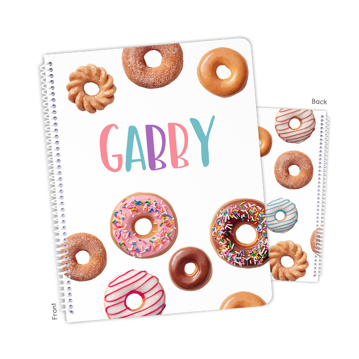 Donuts Personalized Custom Notebook or Sketchbook • School Office Supplies