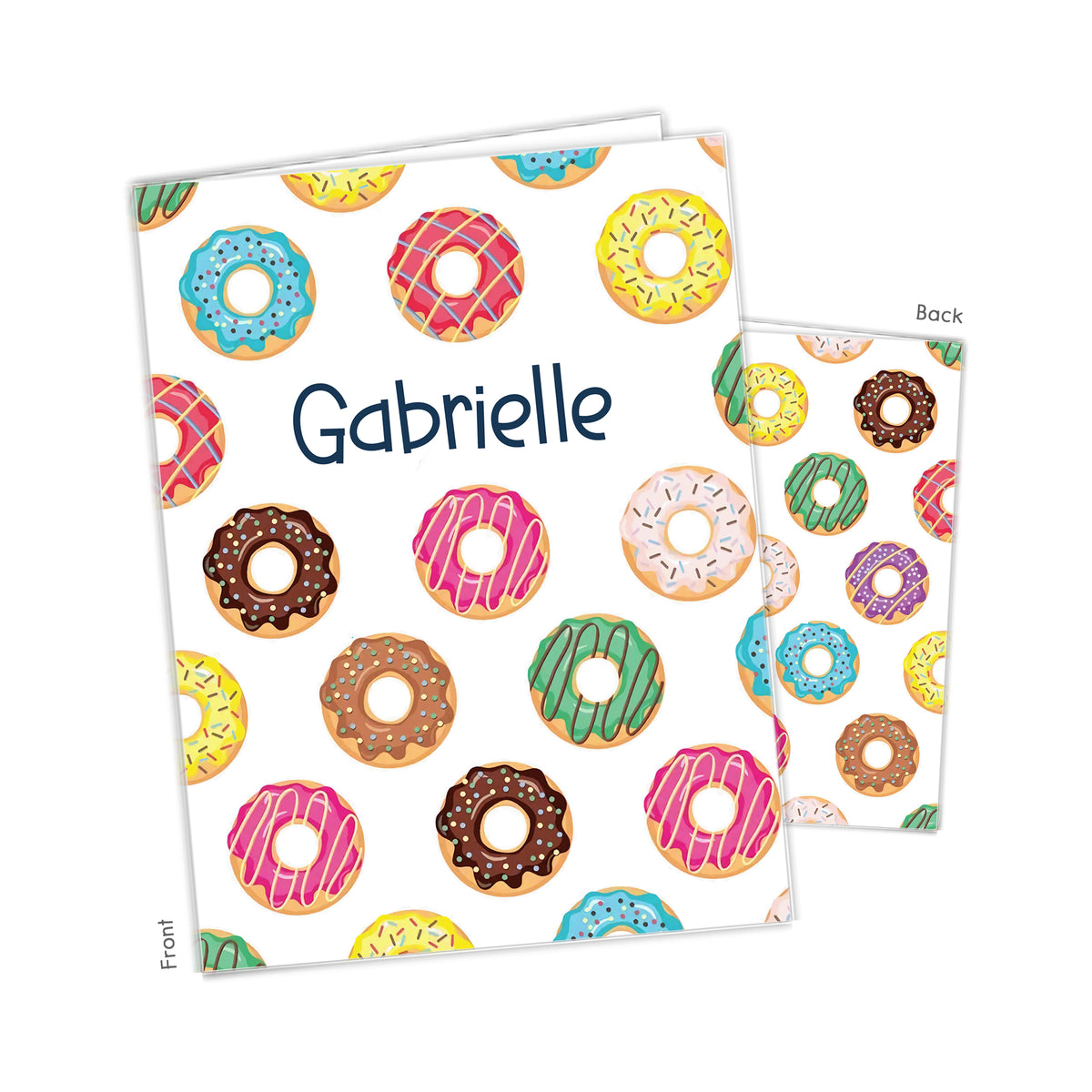 Donuts Personalized Custom 2-Pocket Folder • School Office Supplies