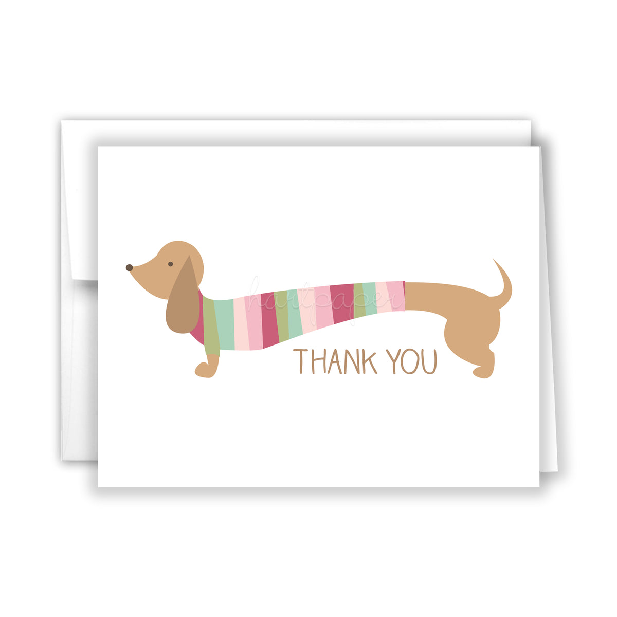 Dachshund Doxie Dog Thank You Cards Note Card Personalized Custom Stationery • Flat or Folded