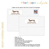 Dachshund Dog Return Address Labels • Self Adhesive Stickers