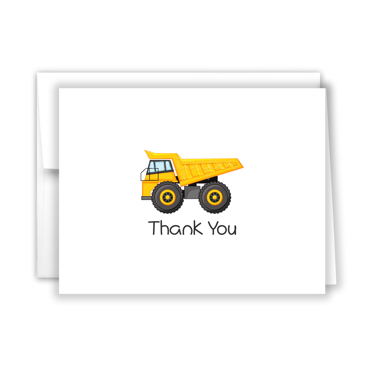 Dump Truck Thank You Cards Note Card Personalized Custom Stationery • Flat or Folded