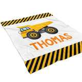 Dump Truck Construction Minky Blanket Personalized Custom