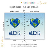 Earth Heart Personalized 2-Pocket Folder