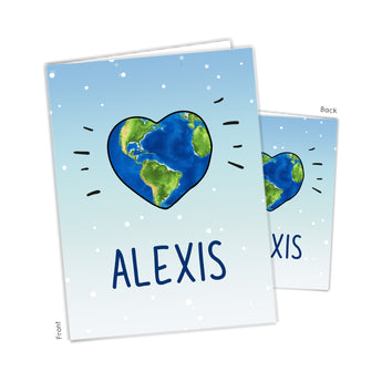 Earth Heart Personalized 2-Pocket Folder