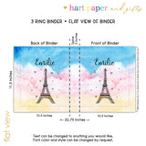 Eiffel Tower Personalized 2" 3 Ring Binder