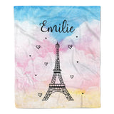 Eiffel Tower Blanket Personalized Custom