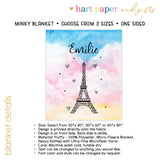 Eiffel Tower Blanket Personalized Custom