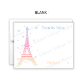 Eiffel Tower Thank You Note Card Stationery • Fill in Blank, Lined or Blank Cards