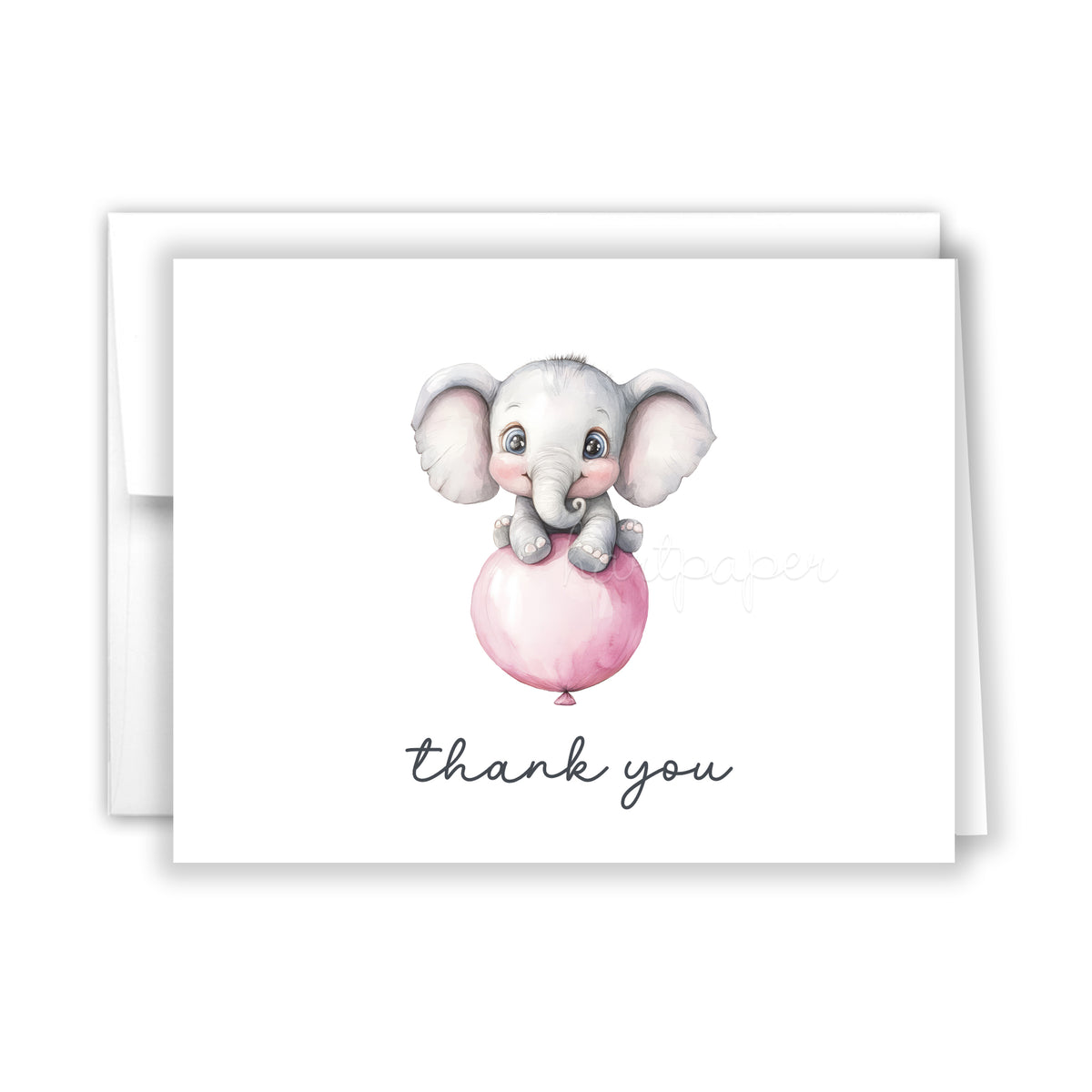 Elephant Thank You Cards Note Card Personalized Custom Stationery • Flat or Folded