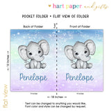 Elephant Rainbow Personalized 2-Pocket Folder