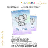 Elephant Rainbow Personalized 2-Pocket Folder