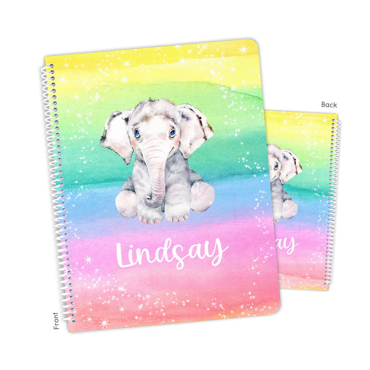 Elephant Personalized Custom Notebook or Sketchbook • School Office Supplies