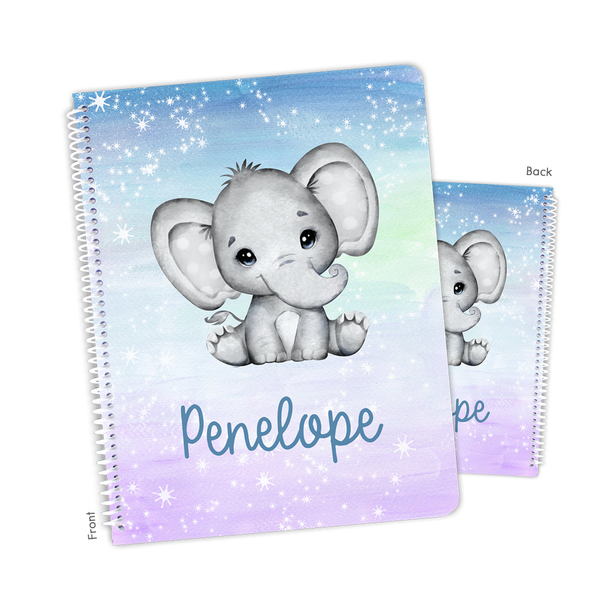 Elephant Personalized Custom Notebook or Sketchbook • School Office Supplies