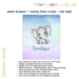 Elephant Rainbow Minky Blanket Personalized Custom