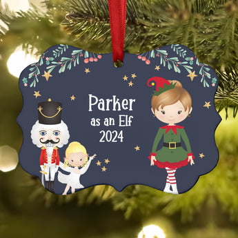 Elf • Nutcracker Christmas Ornament Personalized Custom Holiday Decor Gift Boy Girl Ballerina Ballet