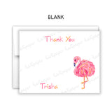 Pink Flamingo Thank You Note Card Stationery • Fill in Blank, Lined or Blank Cards