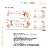 Fairy Thank You Note Card Stationery • Fill in Blank, Lined or Blank Cards