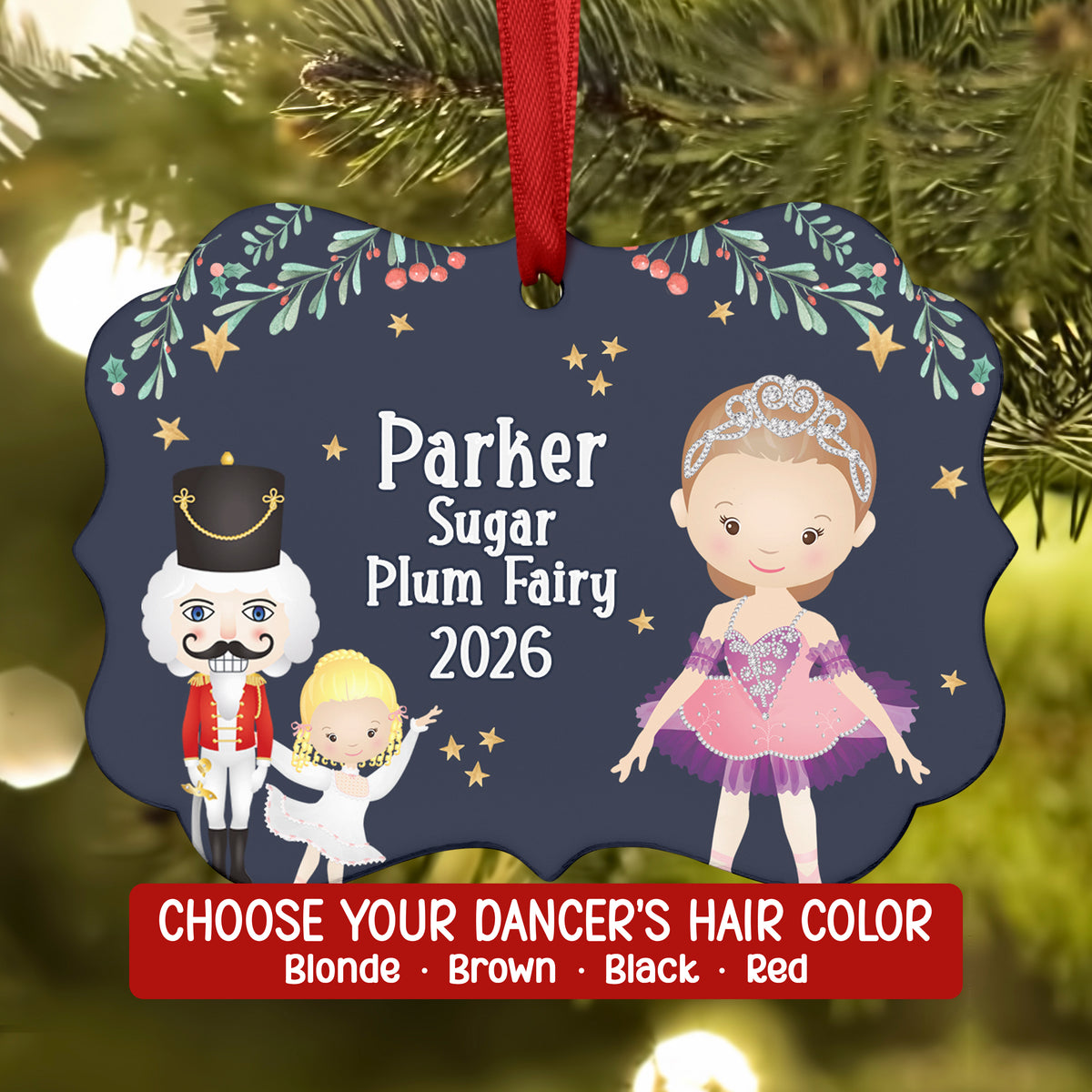 Sugar Plum Fairy Sprite Dream Dew Drop • Nutcracker Christmas Ornament Personalized Custom Holiday Decor Gift Boy Girl Ballerina Ballet