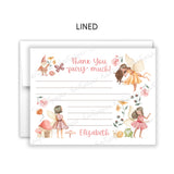 Fairy Thank You Note Card Stationery • Fill in Blank, Lined or Blank Cards