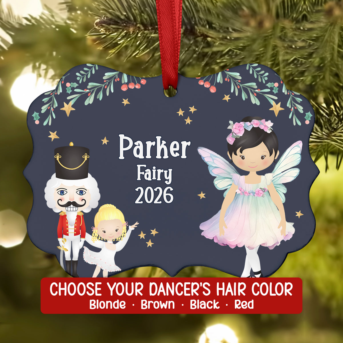 Fairy Doll Columbine Dew Drop • Nutcracker Christmas Ornament Personalized Custom Holiday Decor Gift Boy Girl Ballerina Ballet