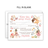 Fairy Thank You Note Card Stationery • Fill in Blank, Lined or Blank Cards