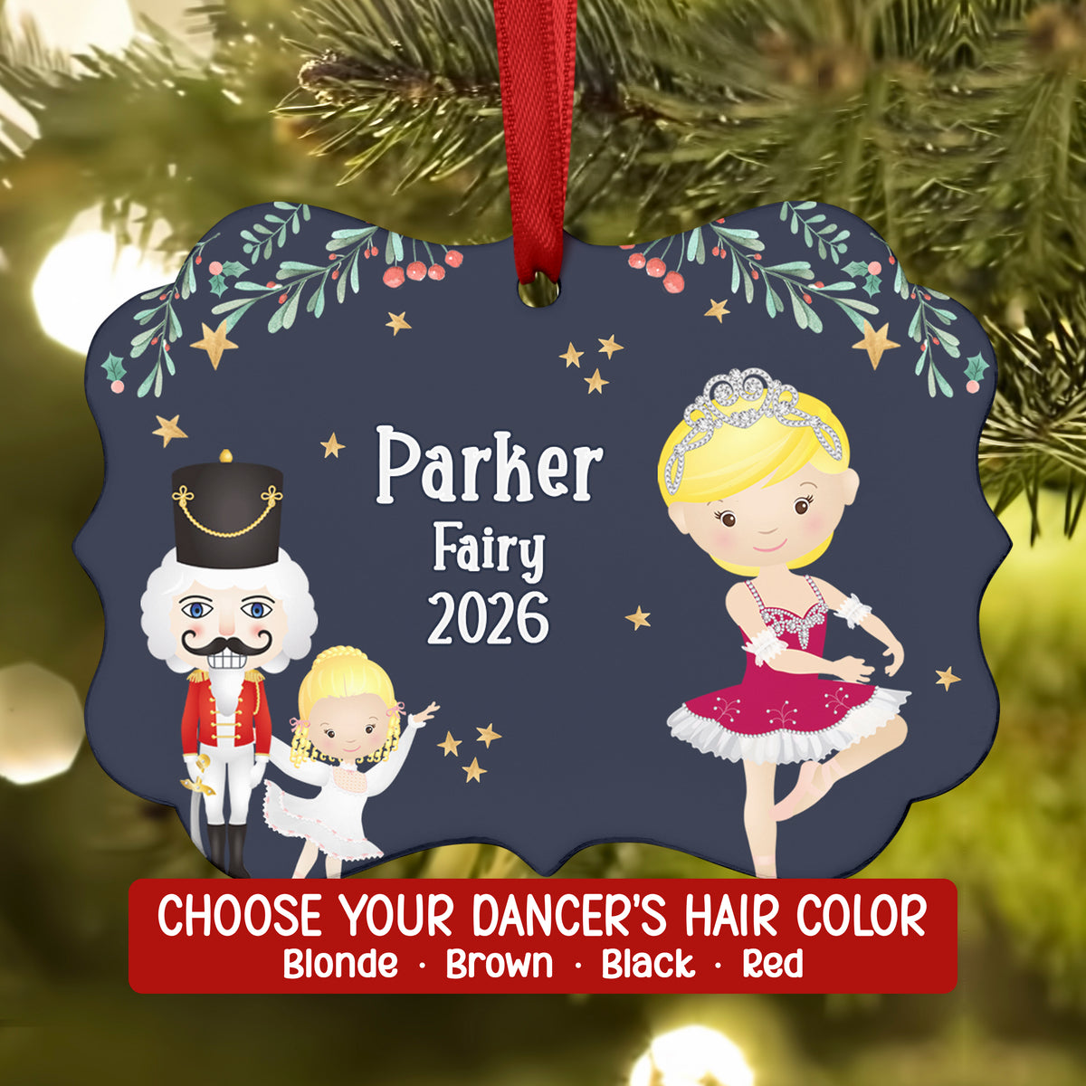 Sugar Plum Fairy Sprite Dream Dew Drop • Nutcracker Christmas Ornament Personalized Custom Holiday Decor Gift Boy Girl Ballerina Ballet
