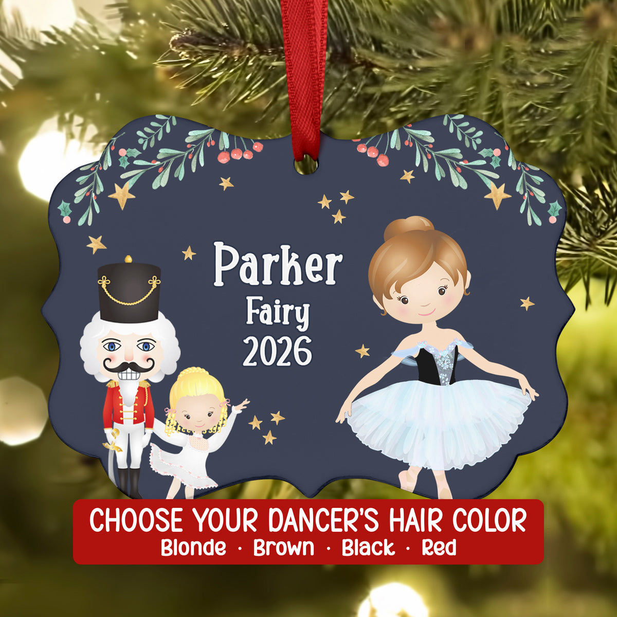 Sugar Plum Fairy Sprite Dream Dew Drop • Nutcracker Christmas Ornament Personalized Custom Holiday Decor Gift Boy Girl Ballerina Ballet