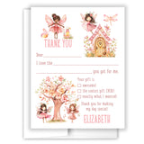 Fairy Thank You Note Card Stationery • Fill in Blank, Lined or Blank Cards