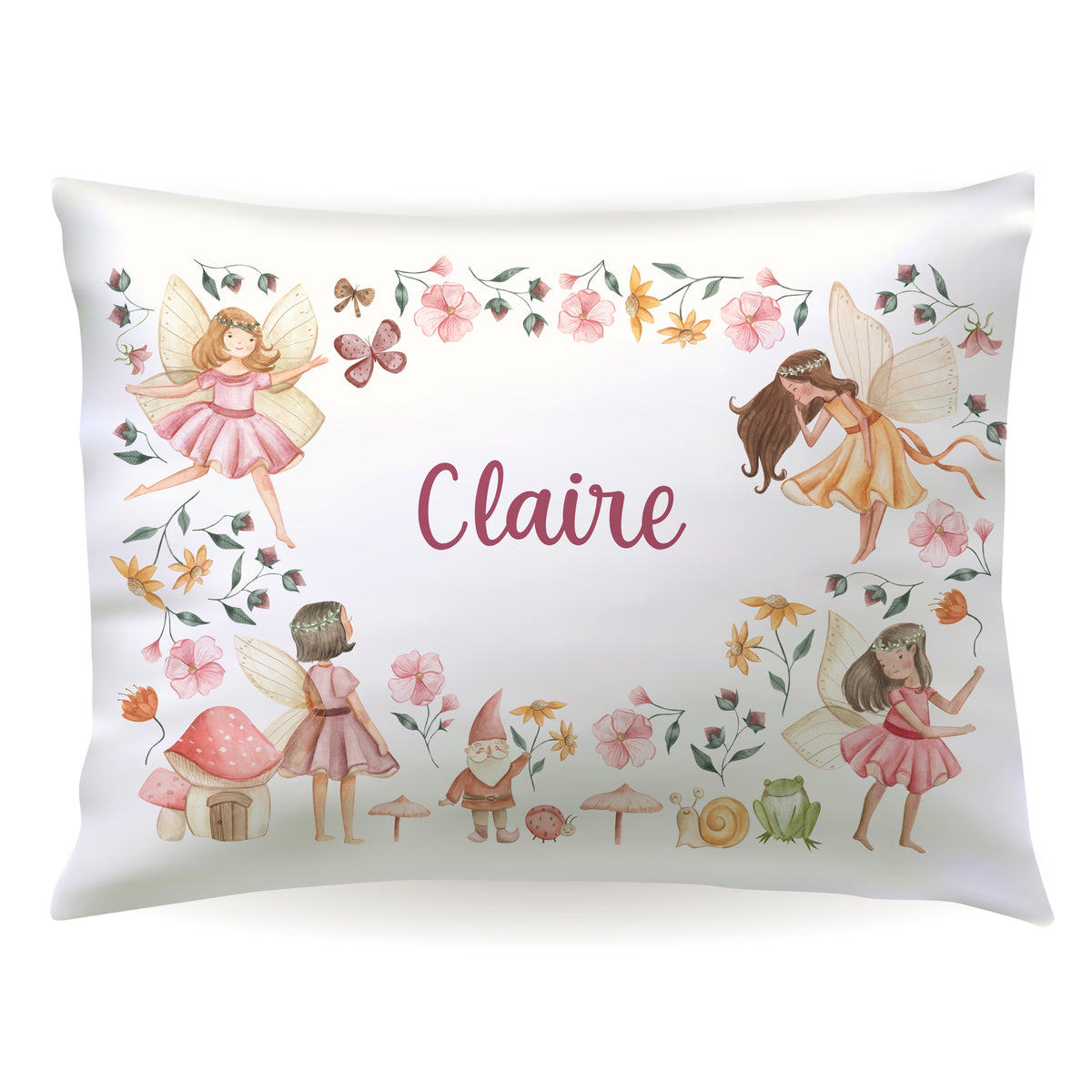 Fairy Fairies Personalized Custom Pillowcase • Standard or Toddler Size