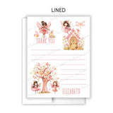 Fairy Thank You Note Card Stationery • Fill in Blank, Lined or Blank Cards
