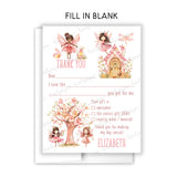 Fairy Thank You Note Card Stationery • Fill in Blank, Lined or Blank Cards