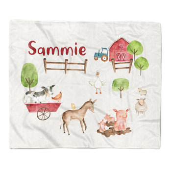 Farm Animals Minky Blanket Personalized Custom