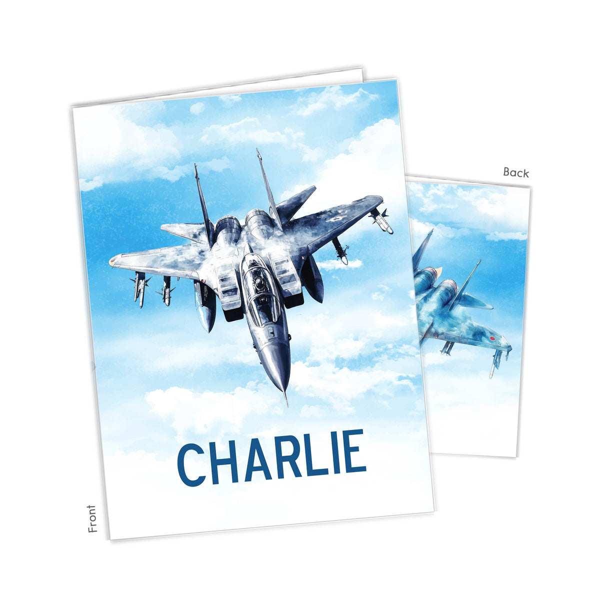 Fighter Jet Airplane Plane Military Personalized Custom 2-Pocket Folder • School Office Supplies
