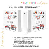 Emergency Truck Personalized 2" 3 Ring Binder