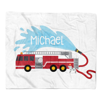 Firetruck Fire Minky Blanket Personalized Custom