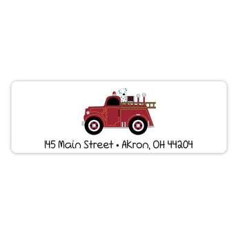 Fire Truck Return Address Labels • Self Adhesive Stickers