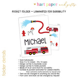 Firetruck Personalized 2-Pocket Folder