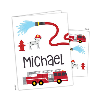Firetruck Personalized 2-Pocket Folder