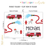 Firetruck Personalized 2-Pocket Folder
