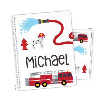 Firetruck Personalized Notebook or Sketchbook